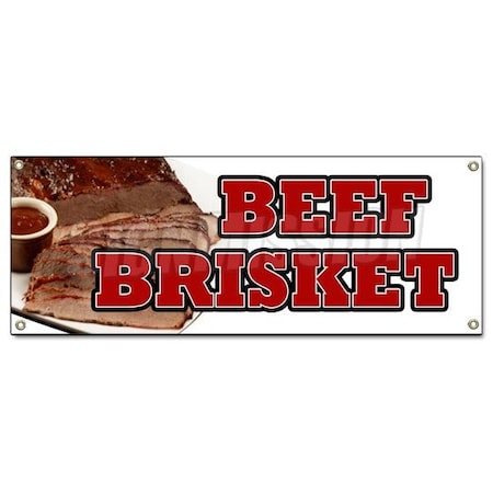 Signmission BEEF BRISKET BANNER SIGN slow cooked bar b que texas smoked sandwich B-Beef Brisket